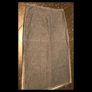 Lightweight Dark Blue Denim Full Length Skirt